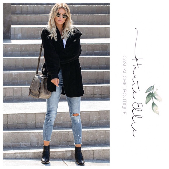 CONSTANCE-Hooded Fur Inside & Out Cardigan - Picture 5 of 7